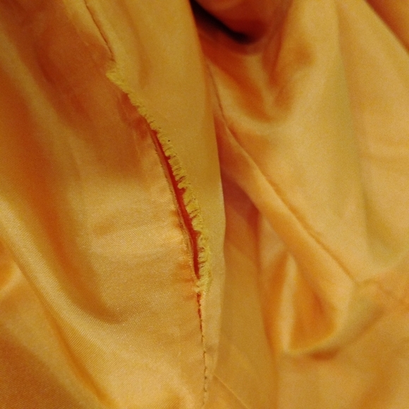 VINTAGE TANGERINE AND PUMPKIN SILK EVENING GOWN - Picture 11 of 15
